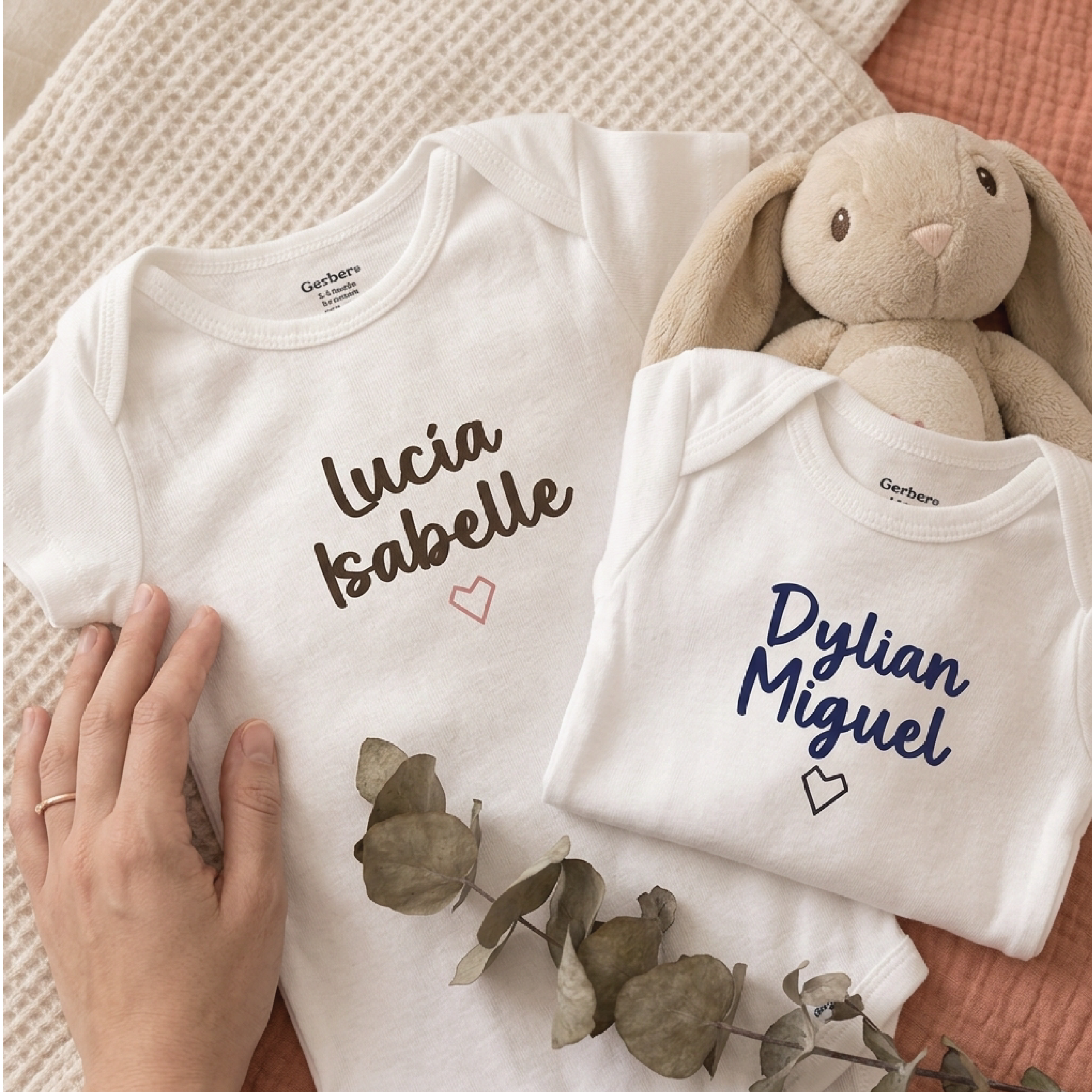 Body de bebé 0 a 3 meses con nombre estampado